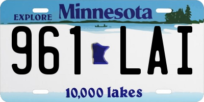 MN license plate 961LAI