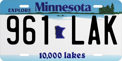 MN license plate 961LAK