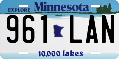 MN license plate 961LAN