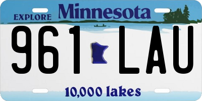 MN license plate 961LAU