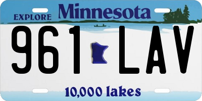 MN license plate 961LAV