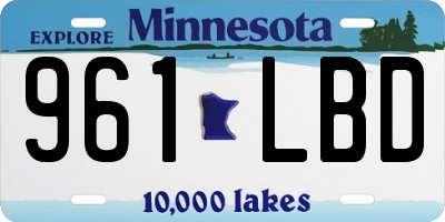MN license plate 961LBD