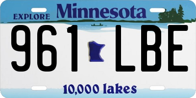 MN license plate 961LBE