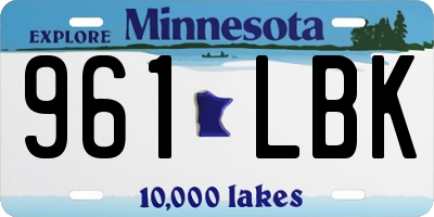 MN license plate 961LBK