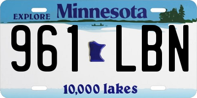 MN license plate 961LBN