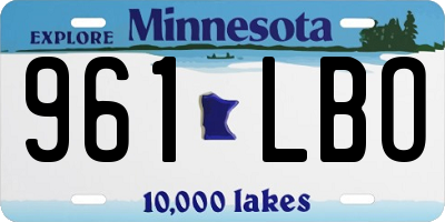 MN license plate 961LBO