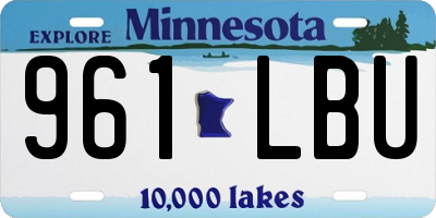 MN license plate 961LBU