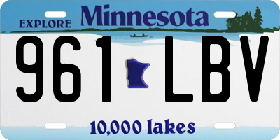 MN license plate 961LBV