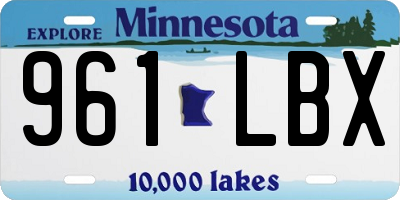 MN license plate 961LBX