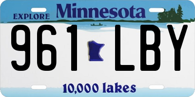 MN license plate 961LBY