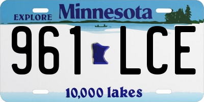 MN license plate 961LCE