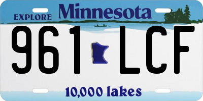 MN license plate 961LCF