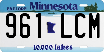 MN license plate 961LCM