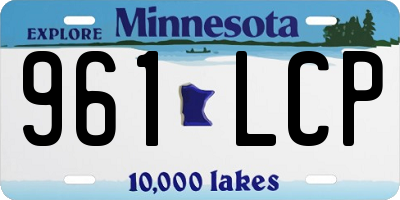 MN license plate 961LCP