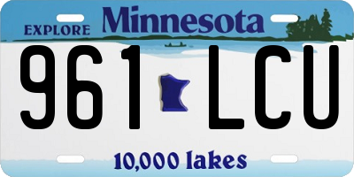 MN license plate 961LCU