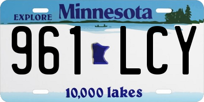 MN license plate 961LCY