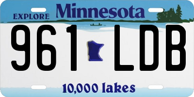 MN license plate 961LDB