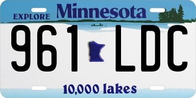 MN license plate 961LDC