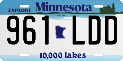 MN license plate 961LDD
