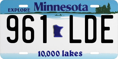 MN license plate 961LDE