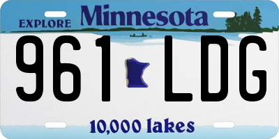 MN license plate 961LDG
