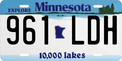 MN license plate 961LDH