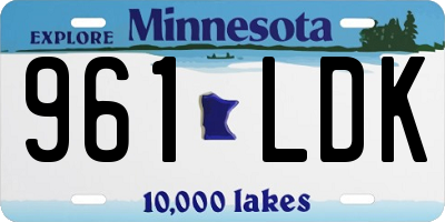 MN license plate 961LDK