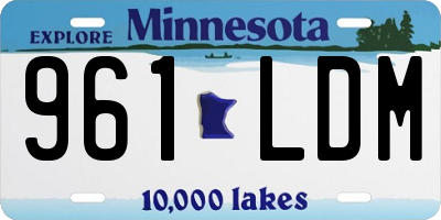 MN license plate 961LDM
