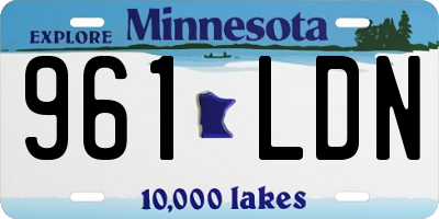 MN license plate 961LDN