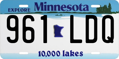 MN license plate 961LDQ