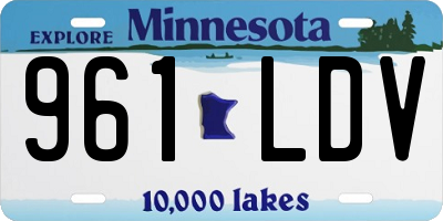 MN license plate 961LDV