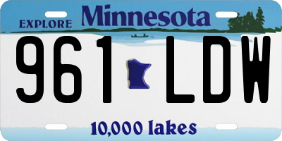 MN license plate 961LDW