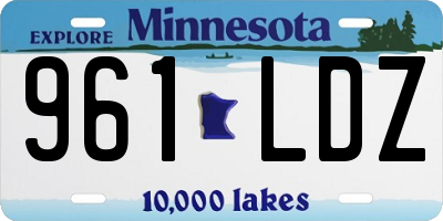 MN license plate 961LDZ