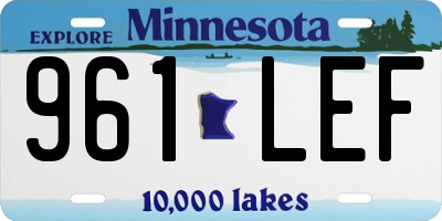 MN license plate 961LEF