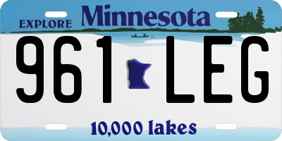 MN license plate 961LEG