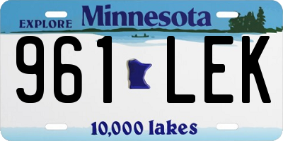 MN license plate 961LEK