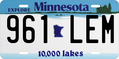 MN license plate 961LEM