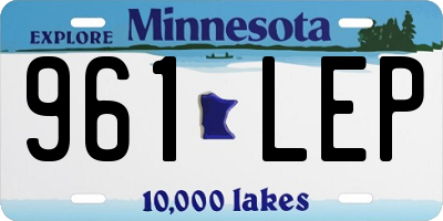MN license plate 961LEP