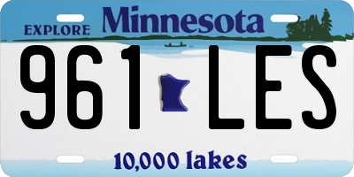 MN license plate 961LES
