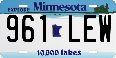 MN license plate 961LEW