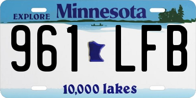 MN license plate 961LFB
