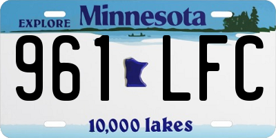 MN license plate 961LFC