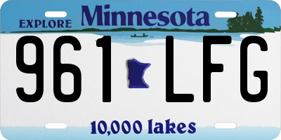 MN license plate 961LFG