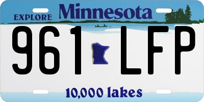 MN license plate 961LFP