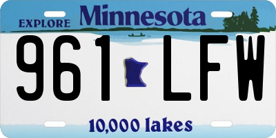 MN license plate 961LFW