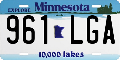 MN license plate 961LGA
