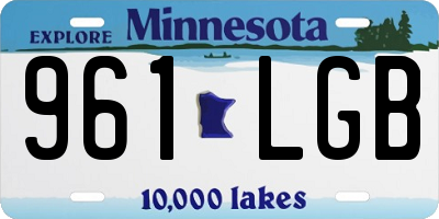 MN license plate 961LGB
