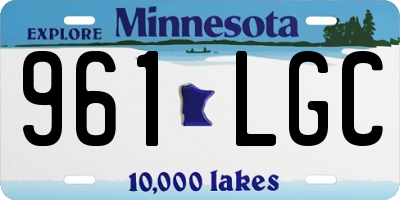 MN license plate 961LGC