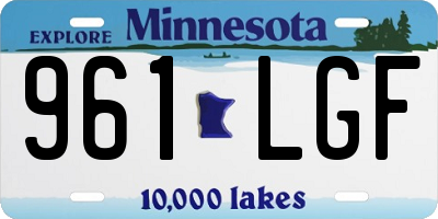 MN license plate 961LGF