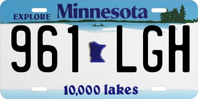 MN license plate 961LGH